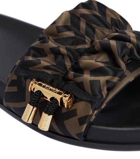 Shop Fendi Vertigo Satin Slides 